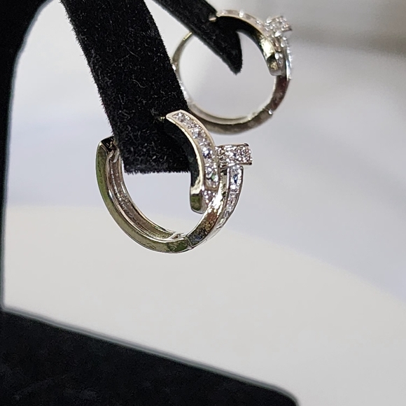 Stainless Steel Huggie Hoop Earrings Nail Ring Design - Picture 5 of 9